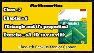 Mathematics Class 7 Solutionchapter 6 Exercise 6AQ10 v to viii Monica CapoorMagic Of Maths [upl. by Onaivatco]