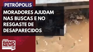 Moradores ajudam nas buscas e no resgaste de desaparecidos [upl. by Novert]