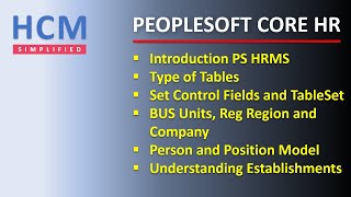 HR Fundamentals  Part 1  PeopleSoft Core HR [upl. by Ninahs959]