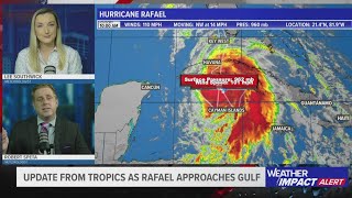 Rafael forecast to reach major hurricane status before landfall in Cuba [upl. by Lusa]