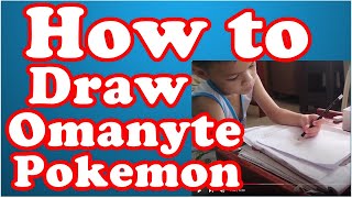 How to Draw Omanyte Pokemon  Kids Art [upl. by Notsob918]