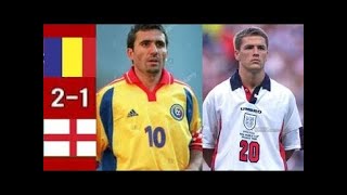 Romania 2 x1 England Owen Hagi Beckham ●World Cup 1998 Extended Goals amp Highlights HD 1080 [upl. by Nyletak]