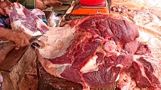 Amazing Skillful Old Butcher  Look At These Butchery Skills  Cow Meat Slicing Process [upl. by Farny506]