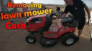 How remove and clean a carburetor on a riding lawn mower [upl. by Service]