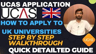 UCAS Application Process  How to apply to UK Universities 🇬🇧 UCAS Step By Step Walkthrough Guide [upl. by Ruelle1]