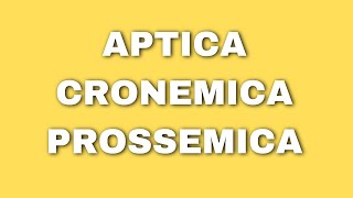 APTICA CRONEMICA E PROSSEMICA [upl. by Pinsky994]