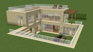 Minecraft  How to build a modern sandstone house [upl. by Borek112]