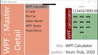 WPF MasterDetail  How to create a MasterDetail Application in WPF [upl. by Amzaj533]