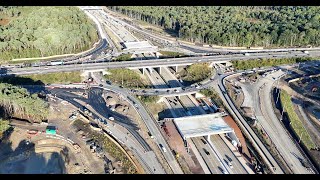 September 2024  M25 Junction 10 Project construction update following overnight closures by drone [upl. by Eirffej]