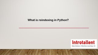 Reindexing in Python [upl. by Carolyn]