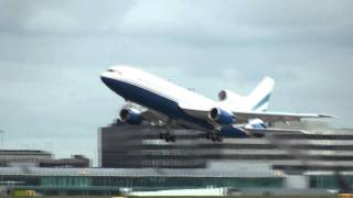 Lockheed Tristar N388LS Taking off from Manchester Airport [upl. by Venus910]