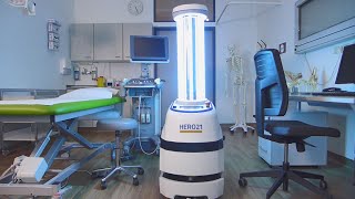 Gamechanger in disinfection  HERO21 autonomous UVC mobile robot solution for hospitals [upl. by Arutek]