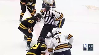 UWSuperior defeats St Scholastica in men’s hockey border battle 32 [upl. by Ailero]