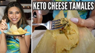 EASY KETO CHEESE TAMALES How to Make the BEST Mexican Queso con Rajas Tamales [upl. by Queridas]