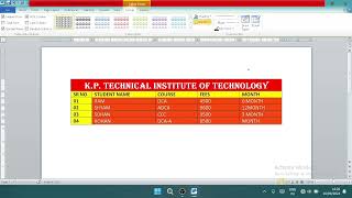 microsoftword me table kaise banaye  Microsoft word me table banaye [upl. by Brackett363]