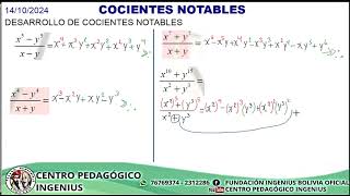 COCIENTES NOTABLES [upl. by Ellevart]