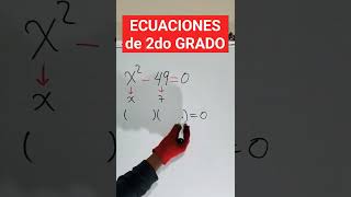 ECUACIONES de 2do GRADO por FACTORIZACION  super facíl  maths [upl. by Erodeht]