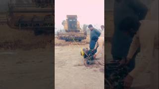 Harvester machine start with diesel Peter engine shortsfeedshortsyoutubeshorts [upl. by Eidod]