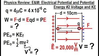 Physics Review EampM Electrical Potential and Potential Energy 2 Voltage and KE [upl. by Geilich276]