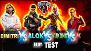 Dimitri vs wukong vs Alok vs K character ability test FreeFireAdda07 freefire abilitytest [upl. by Alameda]