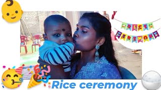 bhai ka rice ceremony 🥳🥳🎉🍚🥣😀babys first rice eating ceremony [upl. by Ysteb]