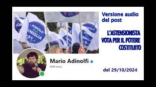 Da un post FB di Mario Adinolfi del 291024 [upl. by Golden]