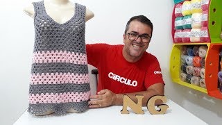 Camiseta de Croche TIJOLINHO por Neddy Ghusmam [upl. by Aicinat]