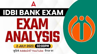 IDBI Bank Executive Exam Analysis 2 July 2023  IDBI Executive Analysis by Adda247 [upl. by Foulk]