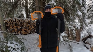 Fiskars x17 vs Fiskars x27 xxl  Chopping wood  Колю дрова фискарсом [upl. by Ericksen943]