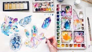 Crystal Watercolor Painting  Artists Block amp Tutorials [upl. by Breana]