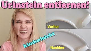 Klo und Klobrille von Urinstein befreien  kinderleicht Lifehack Tutorial Anleitung Toilette WC [upl. by Idorb]