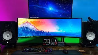 My New 49quot Curved Ultrawide Monitor Samsung Odyssey G9 [upl. by Elbag]