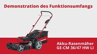 Funktionen des Einhell AkkuRasenmähers GECM 3647 HW Li  tutorial [upl. by Eerok]