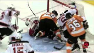 Stephane Veilleux vs Harry Zolnierczyk Sep 29 2011 [upl. by Neelrihs416]