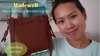 Madewell Mini Transport Drawstring Tote review  What fits inside [upl. by Cheatham]