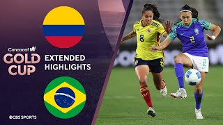 Colombia vs Brazil Extended Highlights  CONCACAF W Gold Cup I CBS Sports Attacking Third [upl. by Zohara]