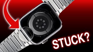 How To Fix Stuck Apple Watch Band 2024 UPDATE [upl. by Attenov]