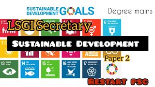 Degree Mains Exam special  LSGI Secretary Paper 2 important topics  sustainable development gkpsc [upl. by Tdnaltroc900]