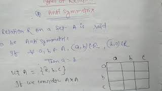 🔥 Antisymmetric Relation  Types of Relation  With Example [upl. by Rudelson318]