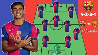 Barcelona vs Mallorca prediction lineup [upl. by Lledniw343]