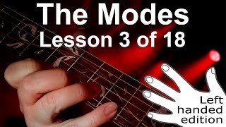 Guitar modes pt 3 LEFT HANDED Learn how to play the Dorian scale [upl. by Joey]