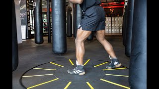 BASIC BOXING FOOTWORK CIRCLE AGILITY LADDER amp HEAVY BAG DRILLS [upl. by Barta]