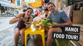 The ULTIMATE Vietnamese FOOD TOUR in Hanoi Trying Egg Coffee Bun Cha amp MORE [upl. by Asiulana]