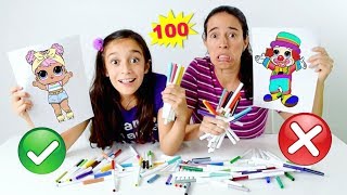 DESAFIO COLORINDO COM 100 CORES ★ Colorindo LOL Surprise Confetti Pop com 100 cores de canetinhas [upl. by Peg]