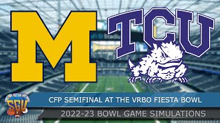 TCU vs Michigan  CFP Semifinal at the VRBO Fiesta Bowl  1231 Full Game Highlights  NCAA 14 Sim [upl. by Oirtemed]