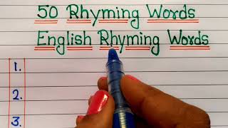 Rhyming Words  50 Most Common and useful Rhyming Words likhna sikhe  Jyaan ki duniya [upl. by Quickel]