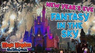 Magic Kingdom New Year’s Eve 2024 Fantasy In The Sky Fireworks [upl. by Nanfa]