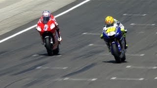 MotoGP Historic Battles  Rossi vs Stoner Laguna Seca 08 [upl. by Ahseenak]