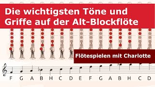 Die Töne und Griffe F  D auf der Altflöte  Barocke Griffweise Blockflöte Griffe Altflöte [upl. by Dranrev]