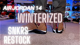 ON FOOT  LACE SWAP  AIR JORDAN 14 RETRO  WINTERIZED “Archaeo Brown” unboxing [upl. by Elish]